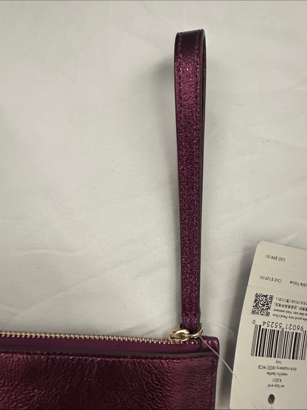 Kate Spade Lucy Small L-Zip Wristlet Dark Raspberry NWT - Picture 10 of 11